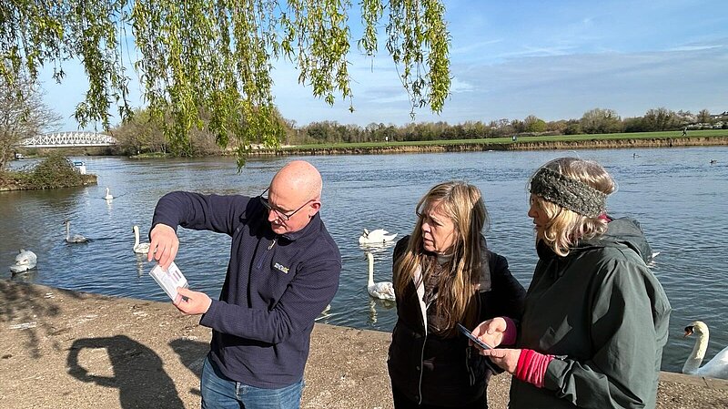 Julian tests water quality with volunteers
