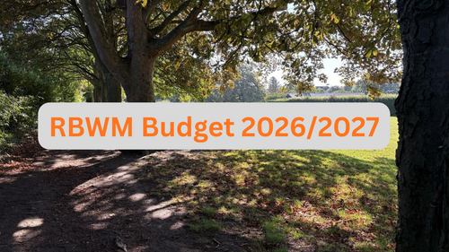 image of a park in RBWM with RBWM budget 2026/2027 label