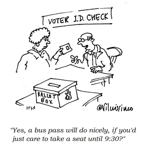 Cartoon relating to bus pass as ID