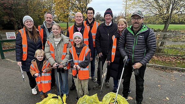 mixed group litter picking 