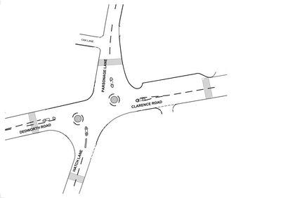 Contains public sector information licensed under the Open Government Licence v1.0. Dedworth Road Hatch Lane Parsonage Lance Clarence Road Roundabout Trial