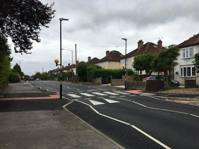 Image courtesy of K Davies Clewer Hill Road Crossing Road Surface New Belisha Beacon Zebra Crossing
