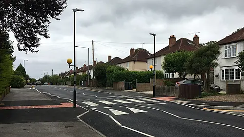 Clewer Hill Road Crossing Road Surface New Belisha Beacon Zebra Crossing